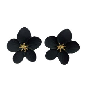 Aretes flor negra