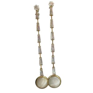 Aretes colgantes de perlas