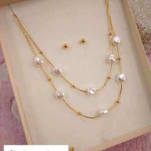 Juego Collar De Perlas Y Aretes