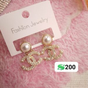 Aretes Blanco Dorado